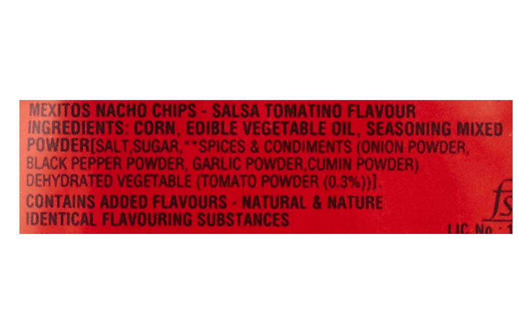 Parle Mexitos Nacho Chips Salsa Tomatino Flavour   Pack  300 grams